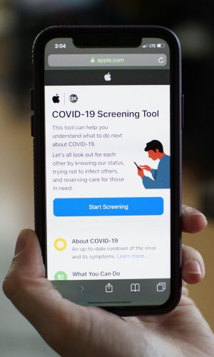 COVID-19 Screening Tool from Apple on iPhone